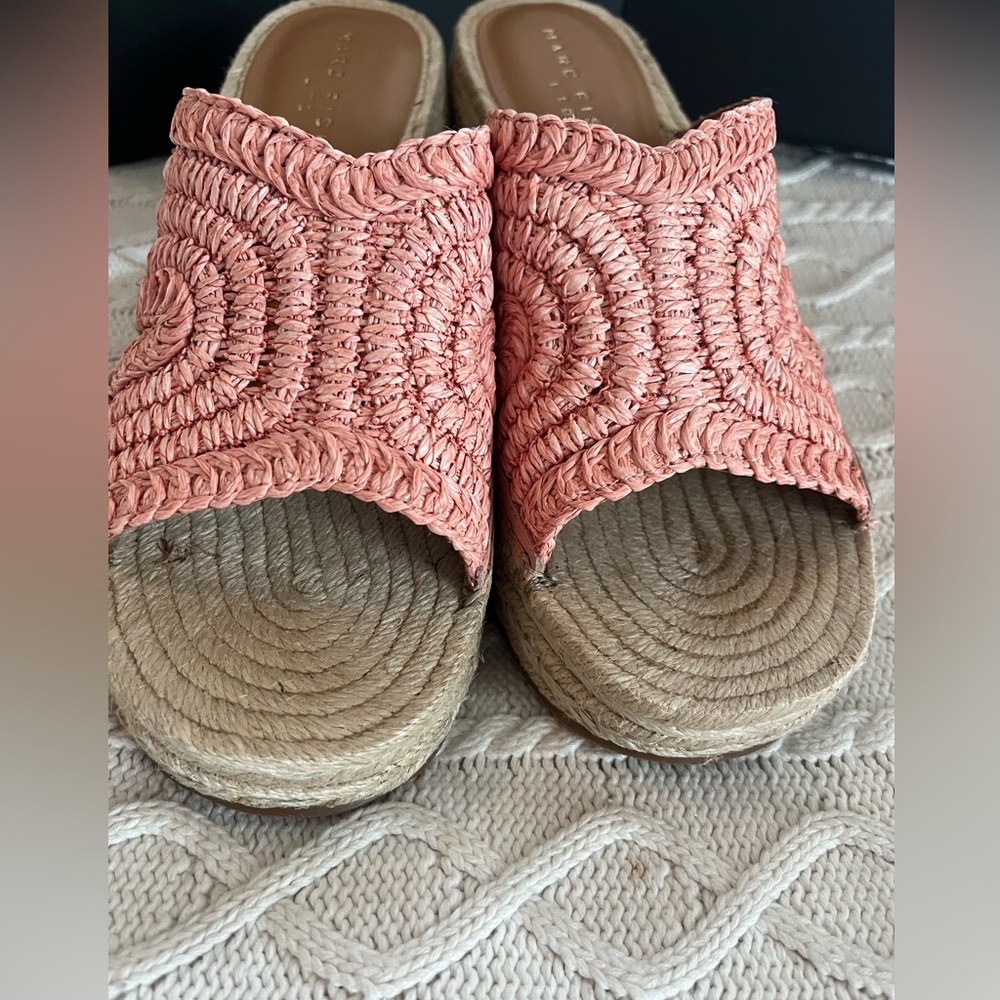 Marc Fisher Pink Woven Wedge platform Sandals Designer Women’s Size 9 - Picture 11 of 14